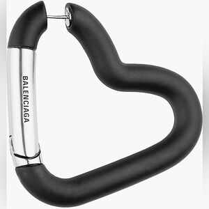NEW🔥BALENCIAGA Love Carabiner Heart Hoop Earrings🔥